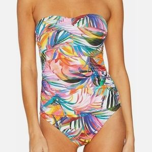 LAUREN RALPH LAUREN WOMEN'S TWIST BANDEAU SWIMSUIT